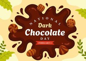 nationale foncé Chocolat journée vecteur illustration sur février 1er pour le santé et bonheur cette choco apporte dans plat dessin animé Contexte conception