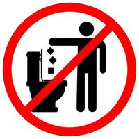 faire ne pas jeter ordures dans le toilette vecteur