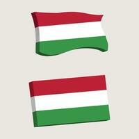 Hongrie drapeau 3d forme vecteur illustration