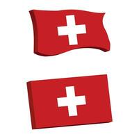 Suisse drapeau 3d forme vecteur illustration