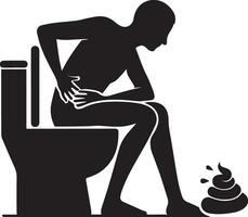 constipation vecteur silhouette illustration noir Couleur 2