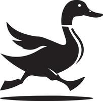 en volant canard vecteur silhouette illustration noir Couleur