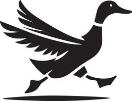 en volant canard vecteur silhouette illustration noir Couleur