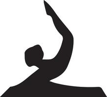 femme yoga pose vecteur silhouette illustration