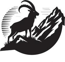 chèvre vecteur logo illustration noir Couleur