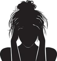 triste femme vecteur silhouette illustration, dérangé femme vecteur, tension femme vecteur