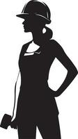 femelle ouvrier vecteur silhouette illustration noir Couleur