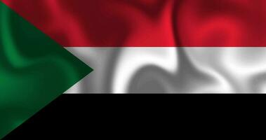 drapeau de Soudan agitant dans le vent isolé sur une blanc Contexte. Soudan drapeau, officiel couleurs et proportion correctement. nationale Soudan drapeau Contexte. vecteur