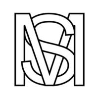logo signe SP nm, icône double des lettres logotype m s vecteur