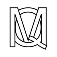 logo signe mq qm, icône double des lettres logotype m q vecteur