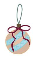 griffonnage de verre babiole sur ruban. dessin animé clipart de Noël arbre décoration. vecteur illustration isolé sur blanc Contexte.