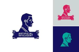 artificiel intelligent La technologie logo est une Titre pour une conception atout cette représente une logo pour une entreprise ou produit en relation à artificiel intelligence technologie. il est adapté pour technologie entreprises vecteur