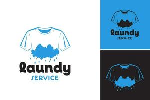 blanchisserie un service logo conception est adapté pour une T-shirt promouvoir une blanchisserie affaires ou une Vêtements entreprise. vecteur