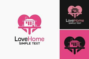 l'amour Accueil logo est une conception atout adapté pour réel biens entreprises ou intérieur concepteurs. il représente l'amour et chaleur dans un maison. vecteur