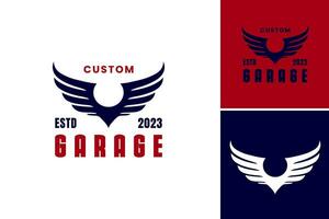 Douane garage logo est une personnalisable logo Plus précisément conçu pour garage entreprises, tel comme auto réparation magasins, voiture passionnés, ou tout en relation automobile un service fournisseurs. vecteur