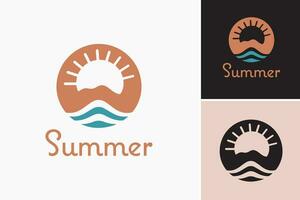 logo pour été est une vibrant et animé conception atout cette capture le essence de le été saison. il est adapté pour entreprises et marques à la recherche à promouvoir sur le thème de l'été événements vecteur