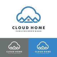 Cloud home cloud house logo set icône vecteur illustration design