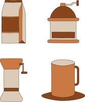 collection de café fabrication équipement. vecteur illustration.