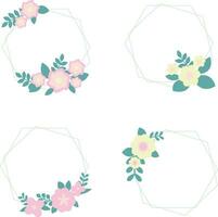 floral polygone Cadre pour mariage invitation Contexte. vecteur illustration ensemble.