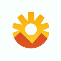 solaire énergie rempli Orange logo. fiabilité affaires valeur. le coucher du soleil Facile icône. conception élément. établi avec artificiel intelligence. ai art pour entreprise l'image de marque, promotion campagne vecteur