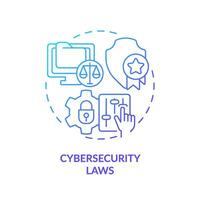 2d pente la cyber-sécurité lois icône, Facile isolé vecteur, cyber loi mince ligne illustration. vecteur
