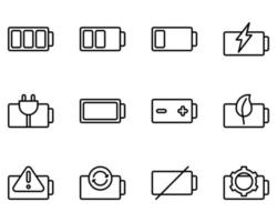 icône et symbole de contour de batterie pour le site Web, application vecteur
