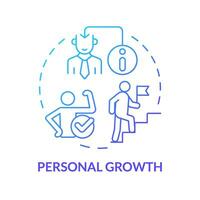 2d pente icône personnel croissance concept, isolé vecteur, conscient entrepreneuriat mince ligne illustration. vecteur