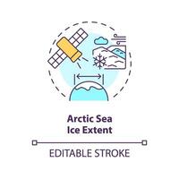2d modifiable multicolore Arctique mer la glace Le degré icône, Facile isolé vecteur, climat métrique mince ligne illustration. vecteur