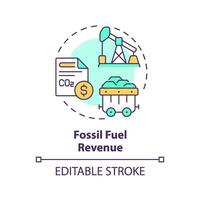 2d modifiable multicolore fossile carburant revenu icône, Facile isolé vecteur, climat métrique mince ligne illustration. vecteur