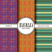 Indien modèle en tissu collection avec vibrant couleurs vecteur