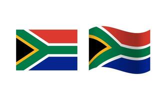 rectangle et vague Sud Afrique drapeau illustration vecteur