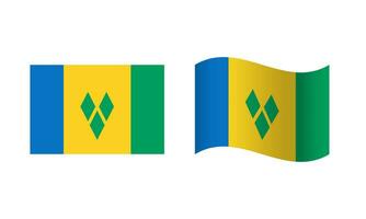 rectangle et vague Saint Vincent et le grenadines drapeau illustration vecteur