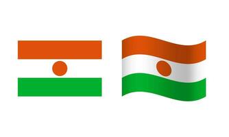rectangle et vague Niger drapeau illustration vecteur