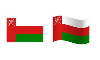 rectangle et vague Oman drapeau illustration vecteur