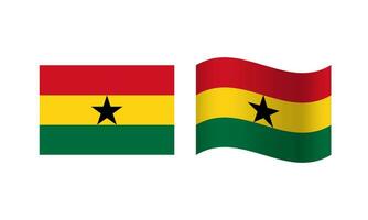 rectangle et vague Ghana drapeau illustration vecteur