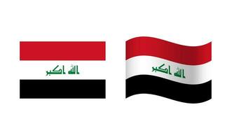 rectangle et vague Irak drapeau illustration vecteur