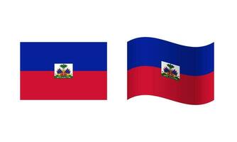 rectangle et vague Haïti drapeau illustration vecteur