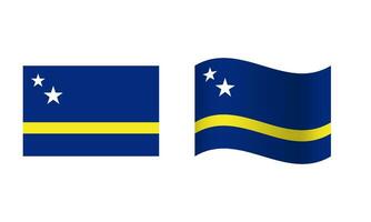 rectangle et vague Curacao drapeau illustration vecteur