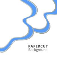 moderne papier art abstrait bleu et blanc Contexte vecteur