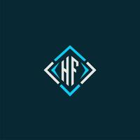 logo monogramme initial hf avec un design de style carré vecteur