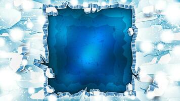 carré en forme de la glace des fissures comme une hiver Contexte vecteur