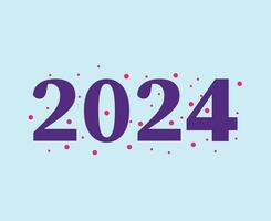 2024 content Nouveau année vacances abstrait violet et rose graphique conception vecteur logo symbole illustration avec cyan Contexte