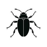 noir silhouette de une scarabée vecteur illustration