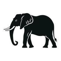 noir silhouette de une l'éléphant vecteur illustration
