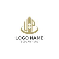 initiale en haut logo avec Créatif maison icône, moderne et professionnel réel biens logo conception vecteur