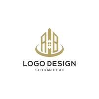 initiale rb logo avec Créatif maison icône, moderne et professionnel réel biens logo conception vecteur