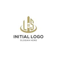 initiale ls logo avec Créatif maison icône, moderne et professionnel réel biens logo conception vecteur