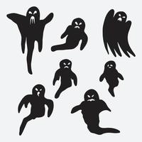 silhouettes de fantômes d'halloween vecteur