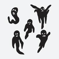 silhouettes de fantômes d'halloween vecteur