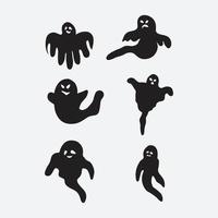 silhouettes de fantômes d'halloween vecteur